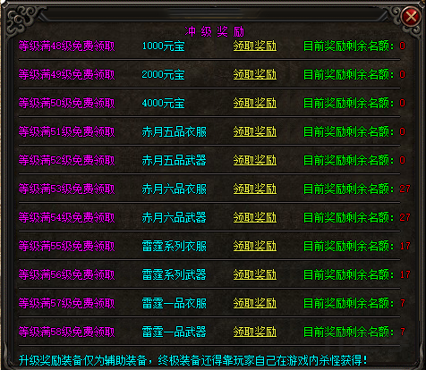 升级奖励领取